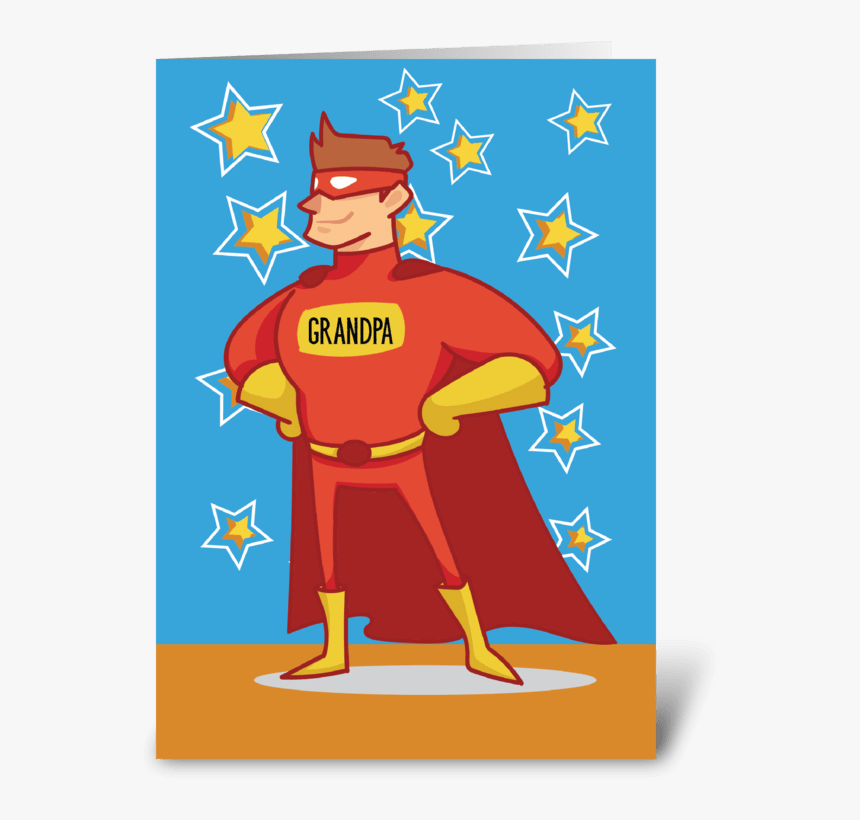 Grandpa Superhero On Father"s Day Greeting Card - Bosses Day Super Hero, HD Png Download, Free Download