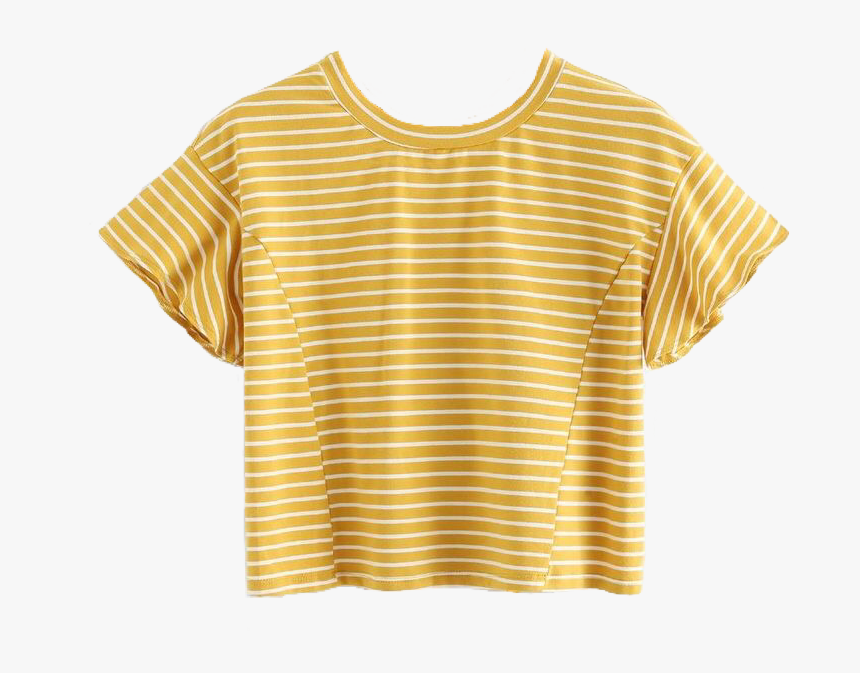 #shirt #stripes #yellow #croptop #cute #aesthetic #pngs - Striped Crop Top Aesthetic, Transparent Png, Free Download