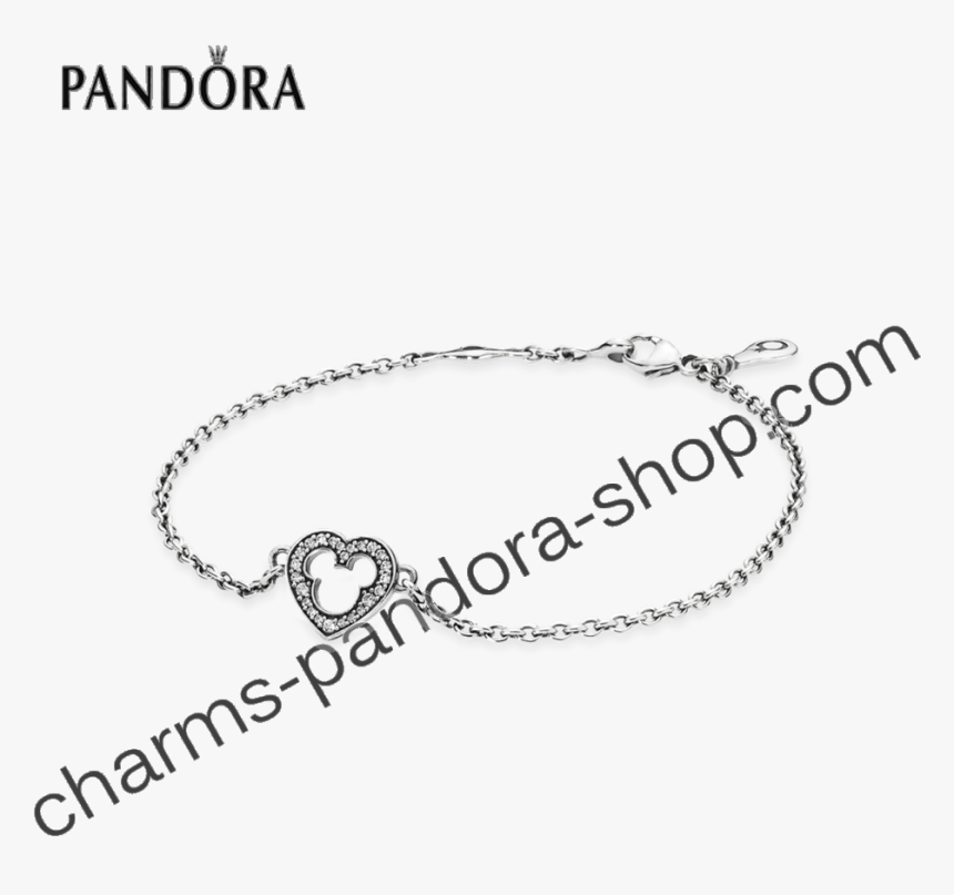 Pandora Disney Mickey Silhouette Cz Silver Bracelet - Chain, HD Png Download, Free Download