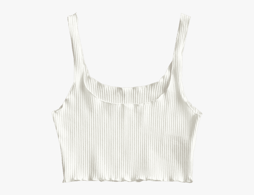 Ribbed Fitted Crop Tank Top White - Active Tank, HD Png Download, Free Download