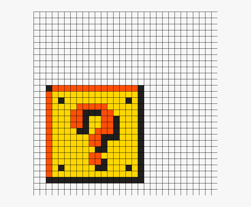 Mario Question Block Perler Bead Pattern - Mario Question Block Pixel Art, HD Png Download, Free Download