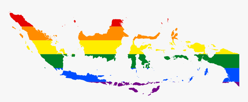 Indonesia Map Rainbow Clipart , Png Download - Indonesia Map Black, Transparent Png, Free Download