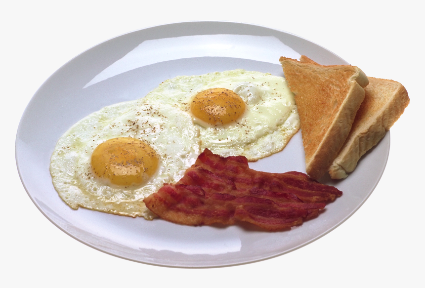 Fried Egg Png - Fried Egg With Bacon And Toasted Bread, Transparent Png, Free Download