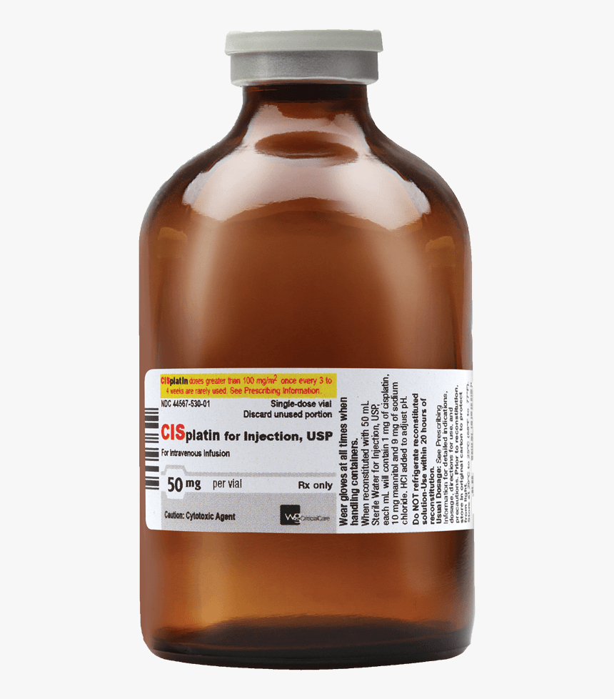 Cis Platin 50mg - Glass Bottle, HD Png Download, Free Download