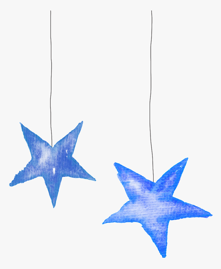 Blue Stars Lighting Christmas Transparent Decorative - Star, HD Png Download, Free Download