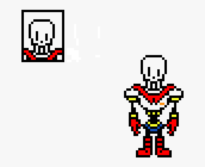 Undertale Pixel Art Grid Papyrus Clipart , Png Download - Papyrus Pixel Art Png, Transparent Png, Free Download