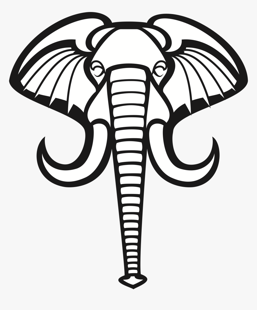 Elephant Head Vector Art Clipart , Png Download - Elephant Face Vector