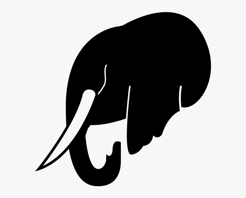 Elephant Club Head - Silhouette, HD Png Download, Free Download