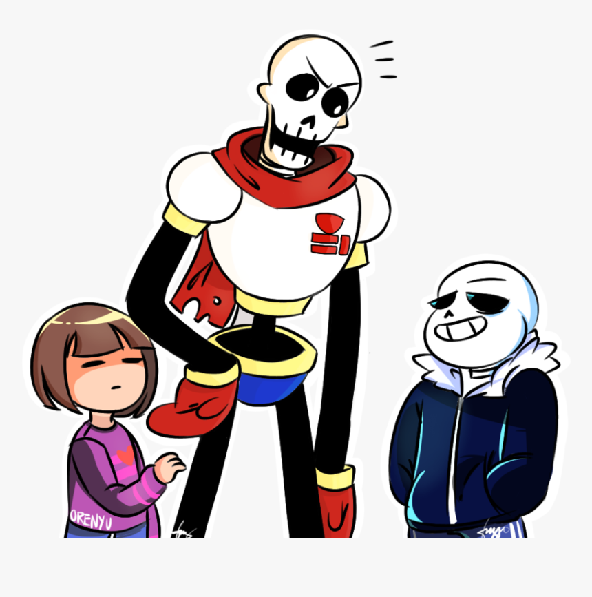 Undertale Papyrus Sans And Frisk Hd Png Download Kindpng