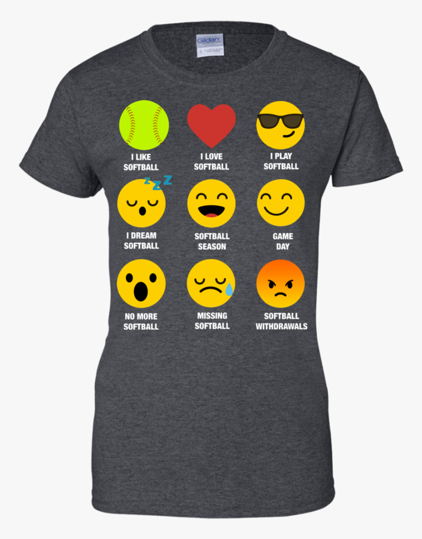 I Love Softball Emoji Emoticon Team Jersey Style Graphic - Mathletes Shirts, HD Png Download, Free Download