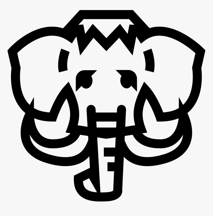 Elephant Head Frontal Outline With Big Horns - Imagenes De Un Elefante Con Contorno, HD Png Download, Free Download