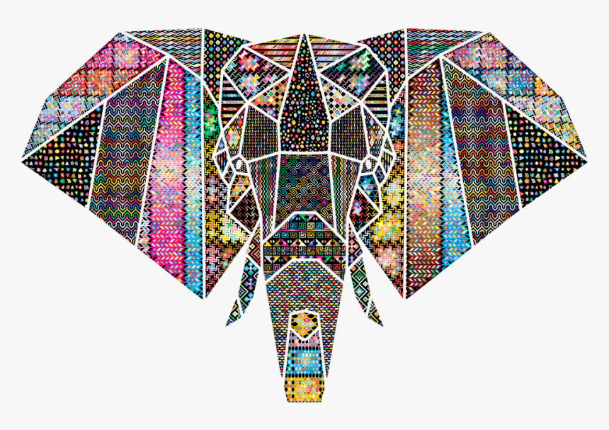 Elephant, Abstract, Geometric, Animal, Head, Pachyderm - รูป ทรง เรขาคณิต สัตว์, HD Png Download, Free Download