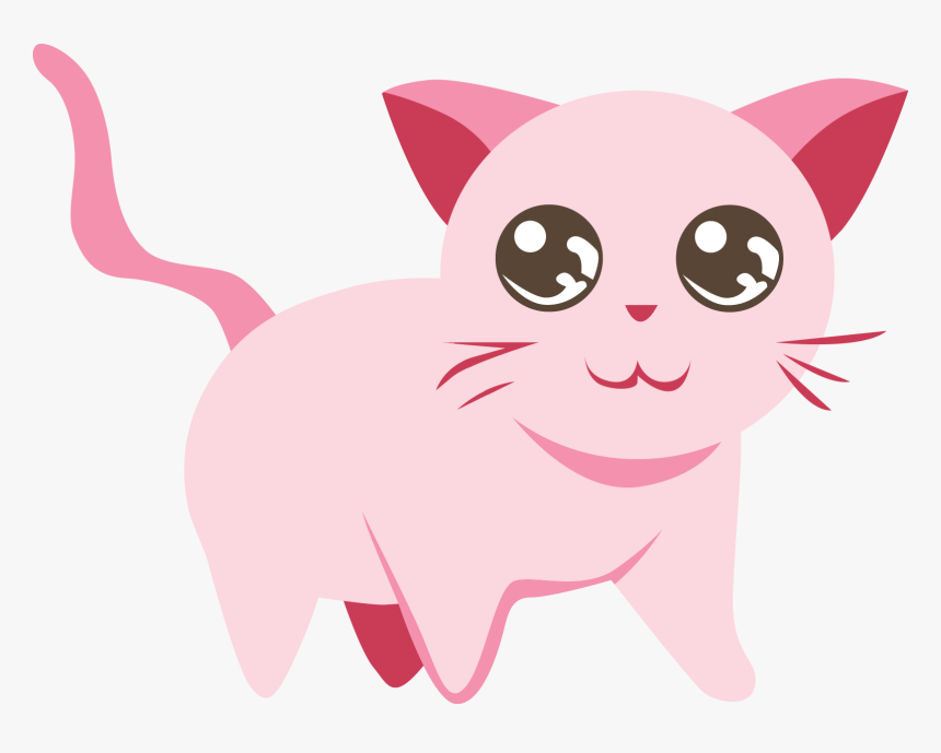 Transparent Cat With Yarn Clipart - Cute Cat Vector Png, Png Download, Free Download