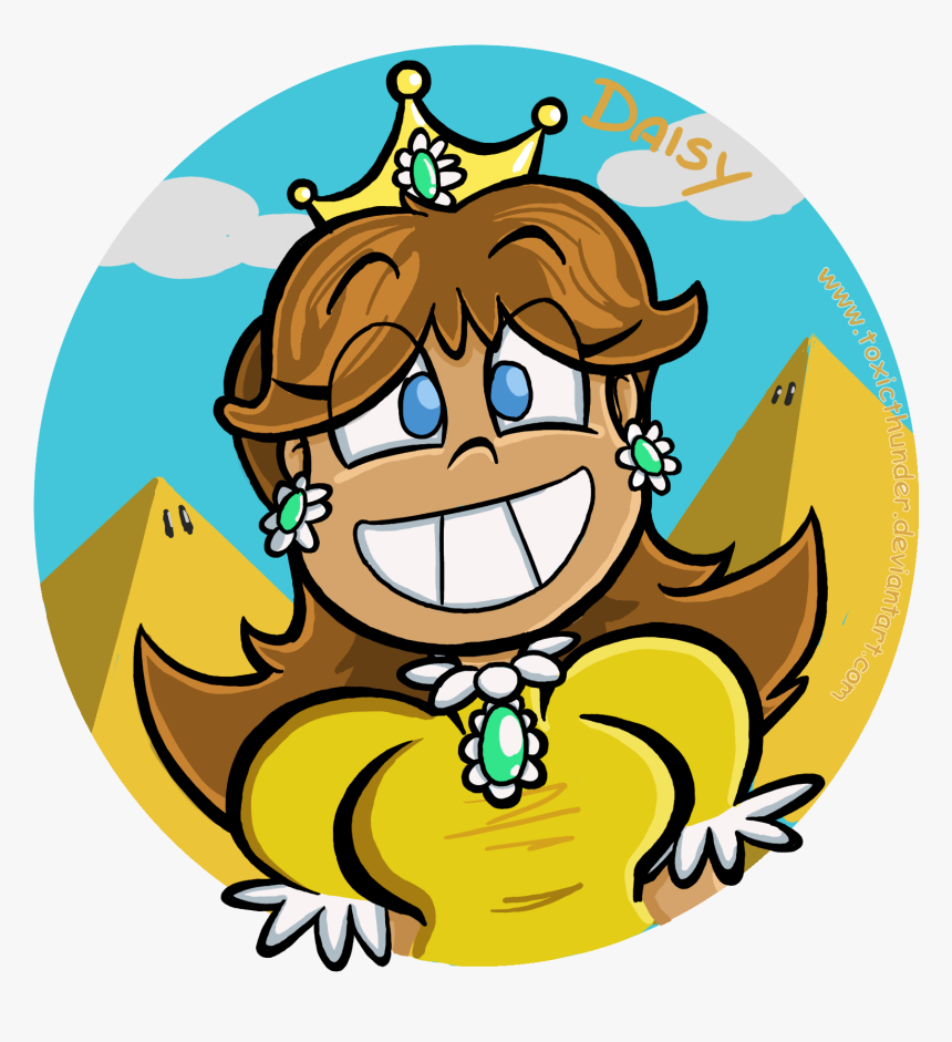 Princess Daisy Button - Cartoon, HD Png Download, Free Download