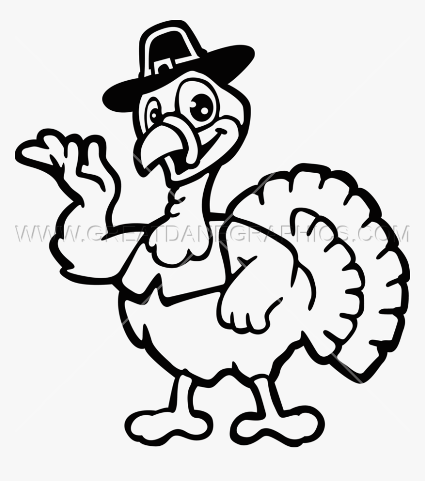 Turkey Line Art - Thanksgiving Turkey Black And White Clipart, HD Png Download, Free Download