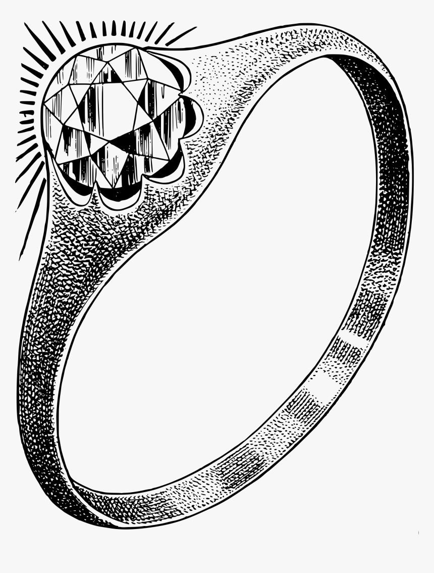 Clip Black And White Download Diamond Big Image Png - Ring Clipart Black And White, Transparent Png, Free Download