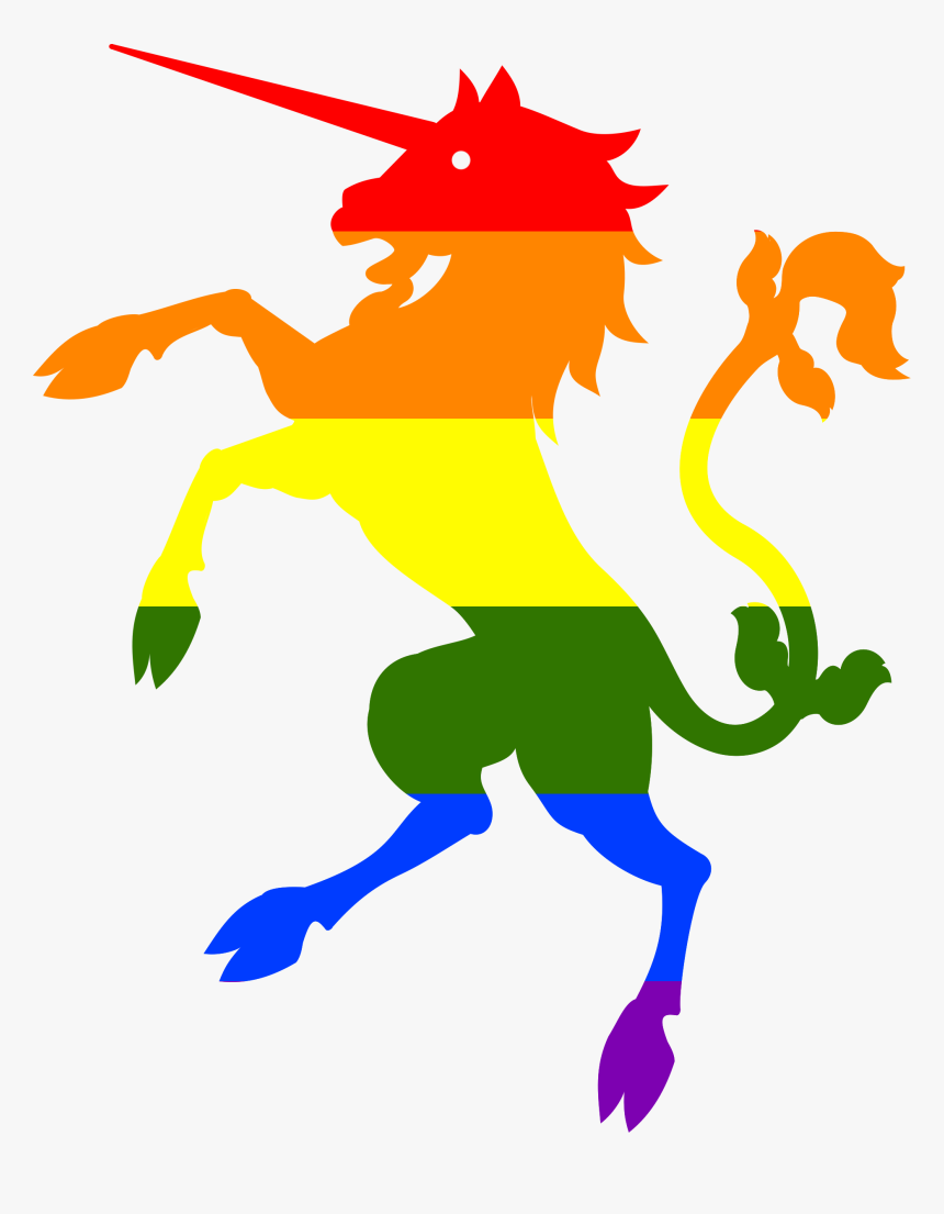 Rainbow Unicorn Clip Arts - Rainbow Flag With Unicorn, HD Png Download, Free Download