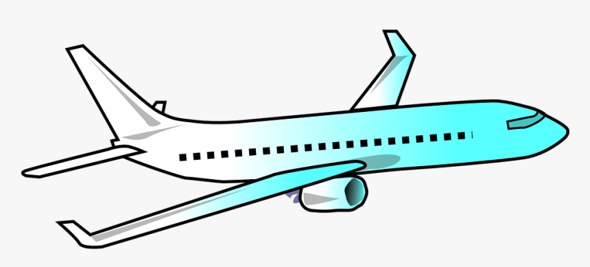 Airplane, Fly, White, Mint, Blue, Tourist, Traffic - Airplane Clipart Transparent Background, HD Png Download, Free Download