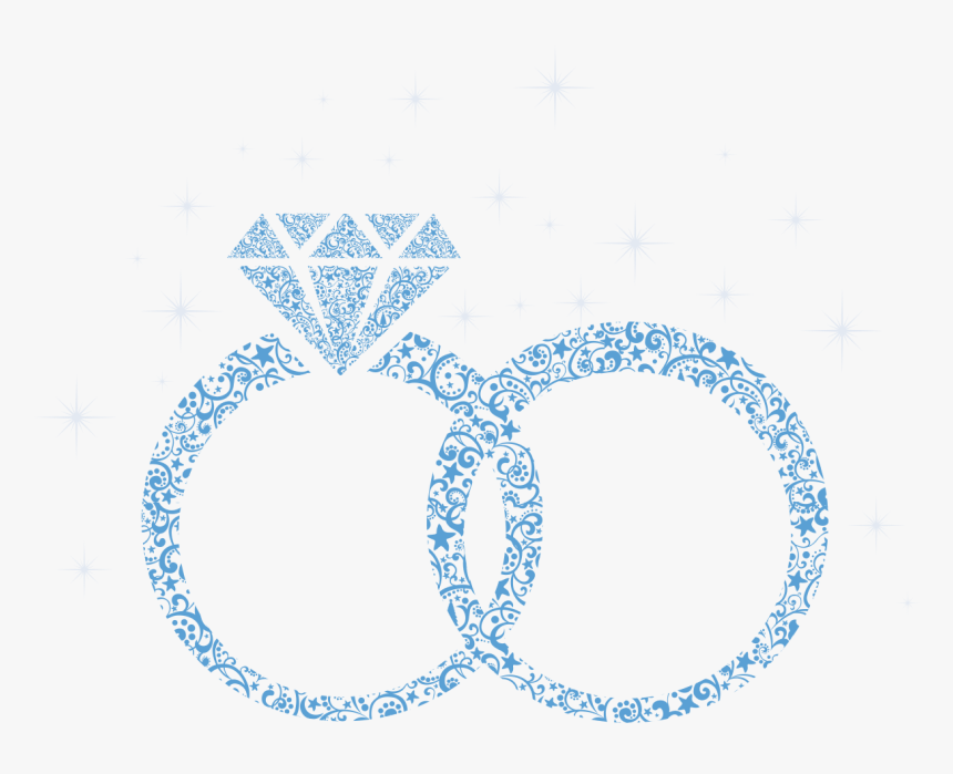 Blue Diamond Engagement Marriage Wedding Ring Clipart - Free Cross Stitch Wedding Ring Pattern, HD Png Download, Free Download