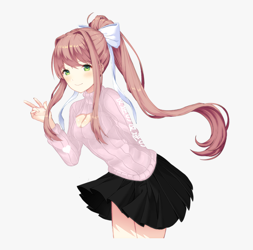 Doki Doki Literature Club - Doki Literature Club Monika Ddlc, HD Png Downlo...