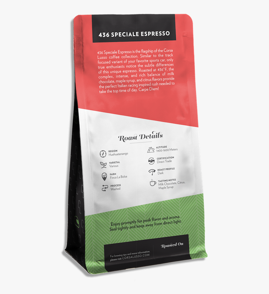 436 Speciale Espresso Back - Paper Bag, HD Png Download, Free Download