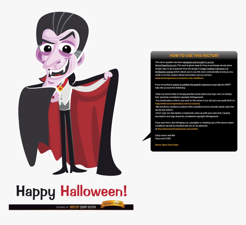 Dracula Halloween Vampire Illustration - Dracula Cartoon, HD Png Download, Free Download