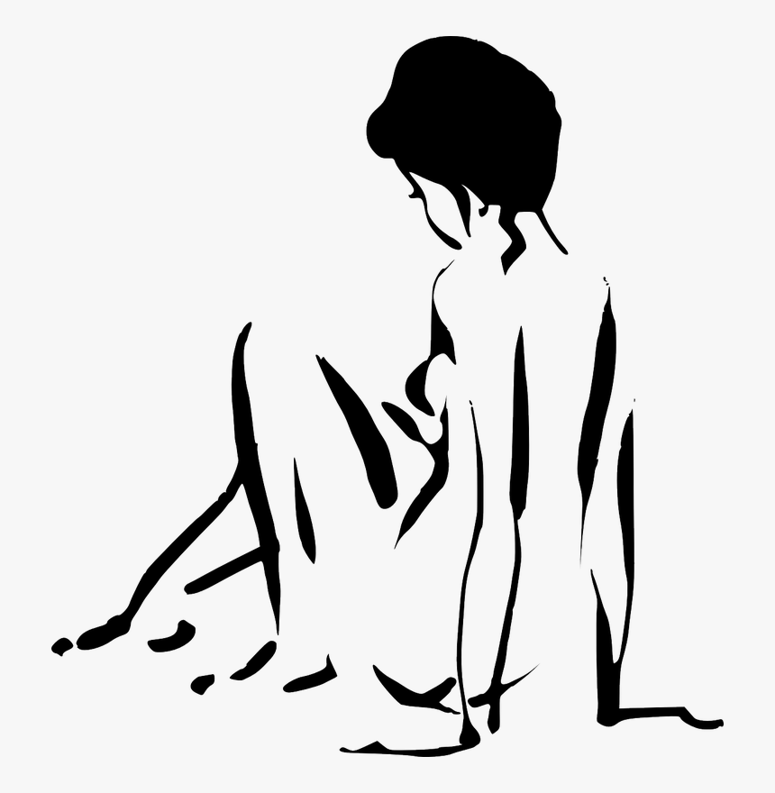 The Tune Up - Female Sitting Silhouette Outline, HD Png Download, Free Download