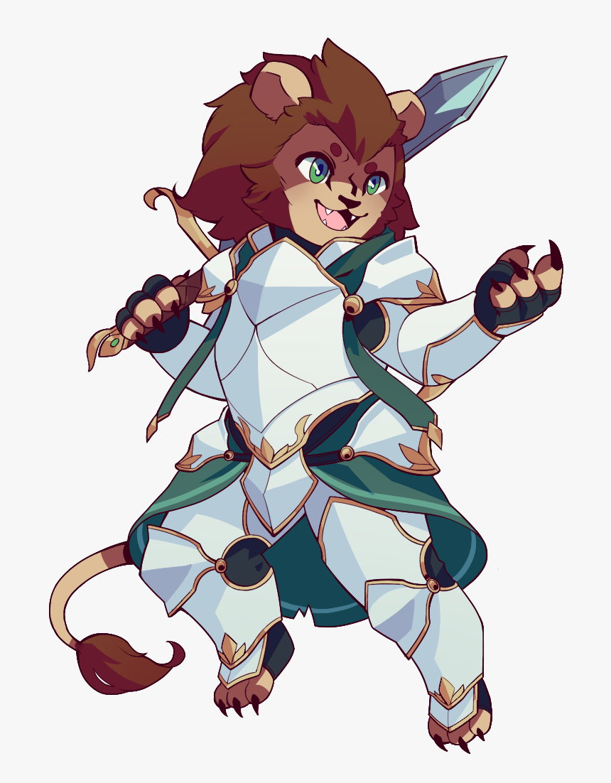 Chibi Lion Knight Wo/ Helmet - Cartoon, HD Png Download, Free Download