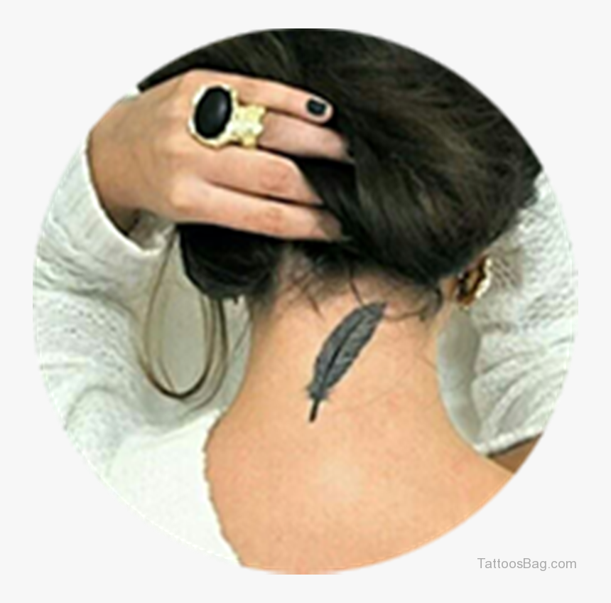 Sweet Feather Tattoo - Back Neck Tattoo Woman, HD Png Download, Free Download