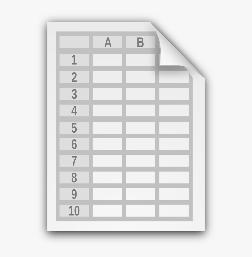 Spreadsheet Document Icon With No Text - Spreadsheet Clipart, HD Png Download, Free Download