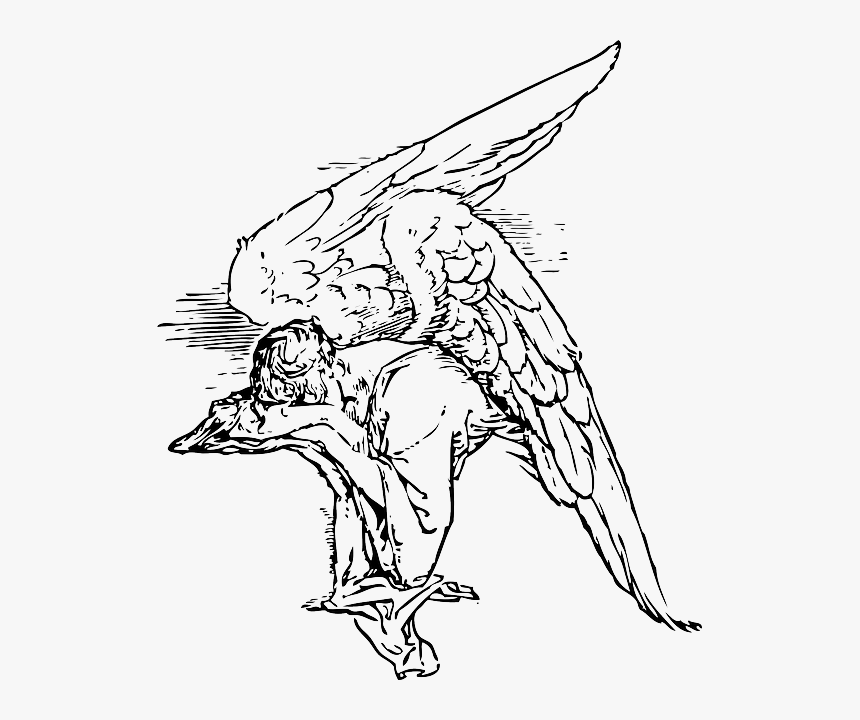 Angel Of Grief Tattoo Clip Art Vector Graphics Crying - Resting Wings, HD Png Download, Free Download