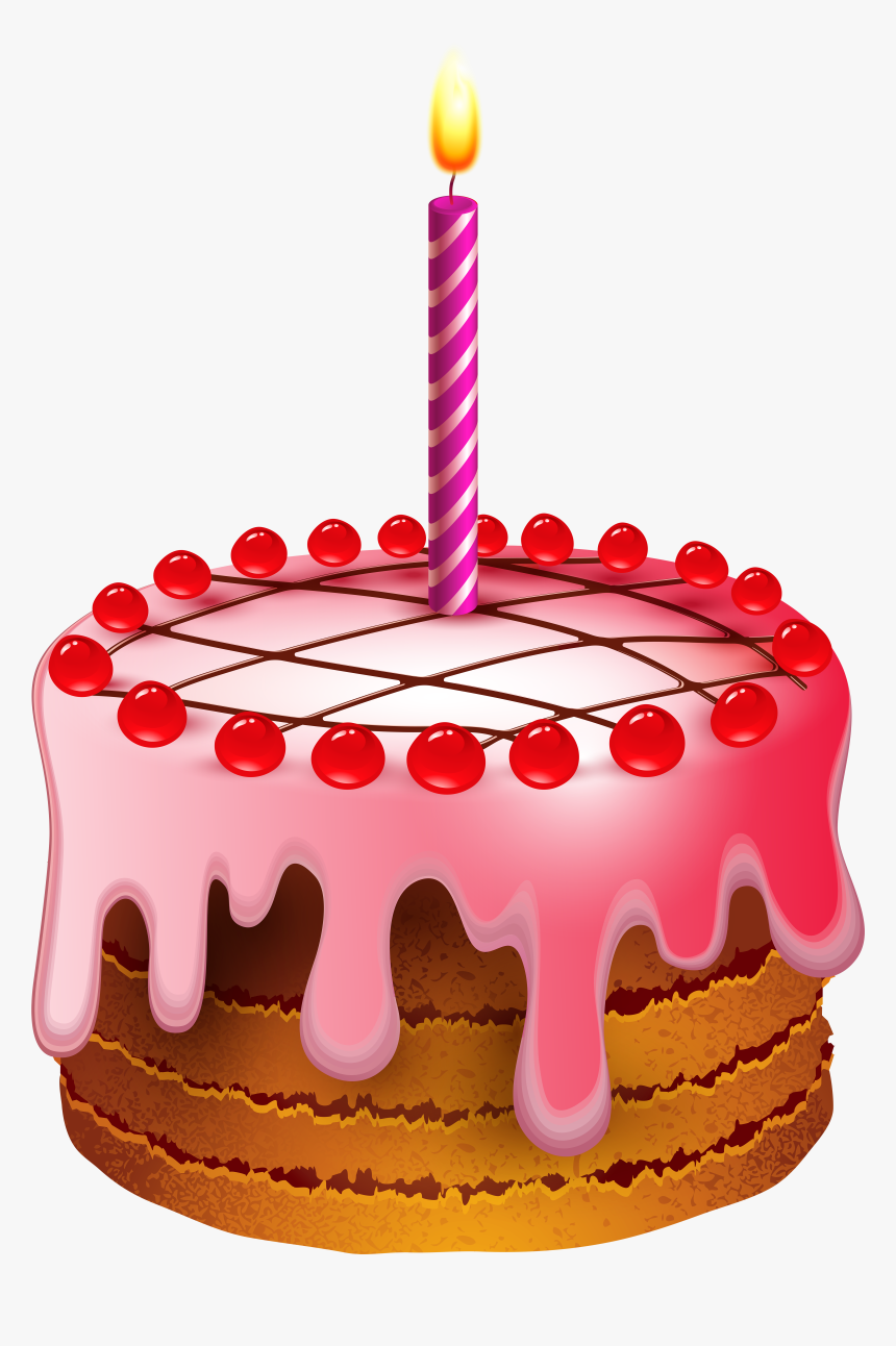 Birthday Cake Cliparts Red - Transparent Birthday Cake Clip Art, HD Png Download, Free Download