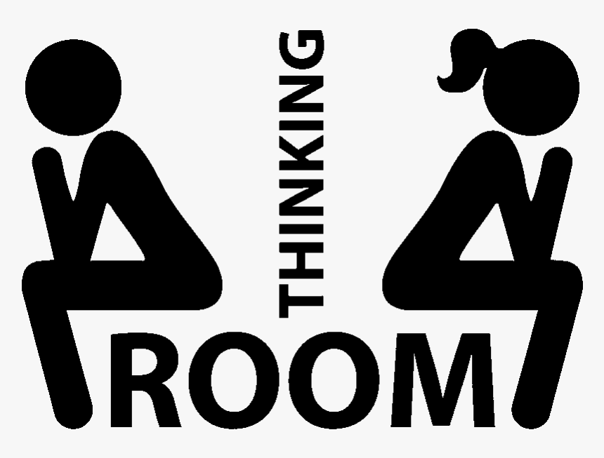 Clipart Bathroom Toile - Thinking Man's Bathroom Sign, HD Png Download, Free Download