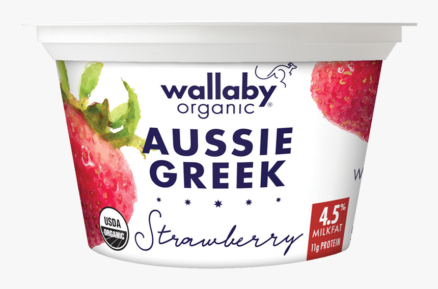 Wallaby Strawberry Organic Whole Milk Greek Yogurt - Wallaby Yogurt Aussie Greek, HD Png Download, Free Download