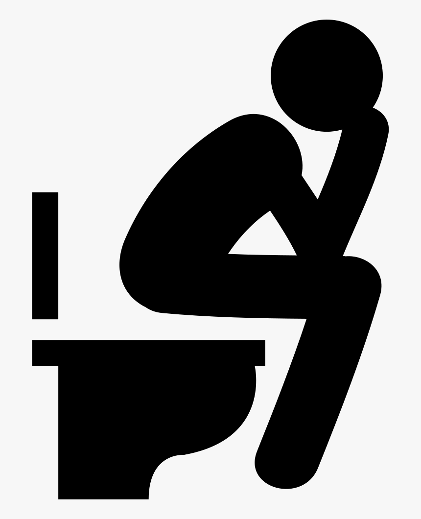 Man Sitting In The Bathroom - Man Sitting On Toilet Sign, HD Png Download, Free Download