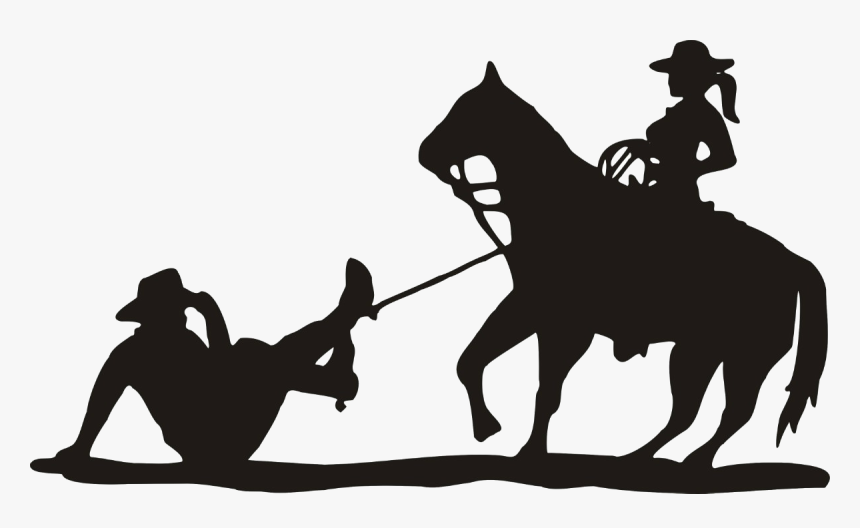 Wedding Cake Topper Horse - Cowboy And Cowgirl Silhouette, HD Png Download, Free Download