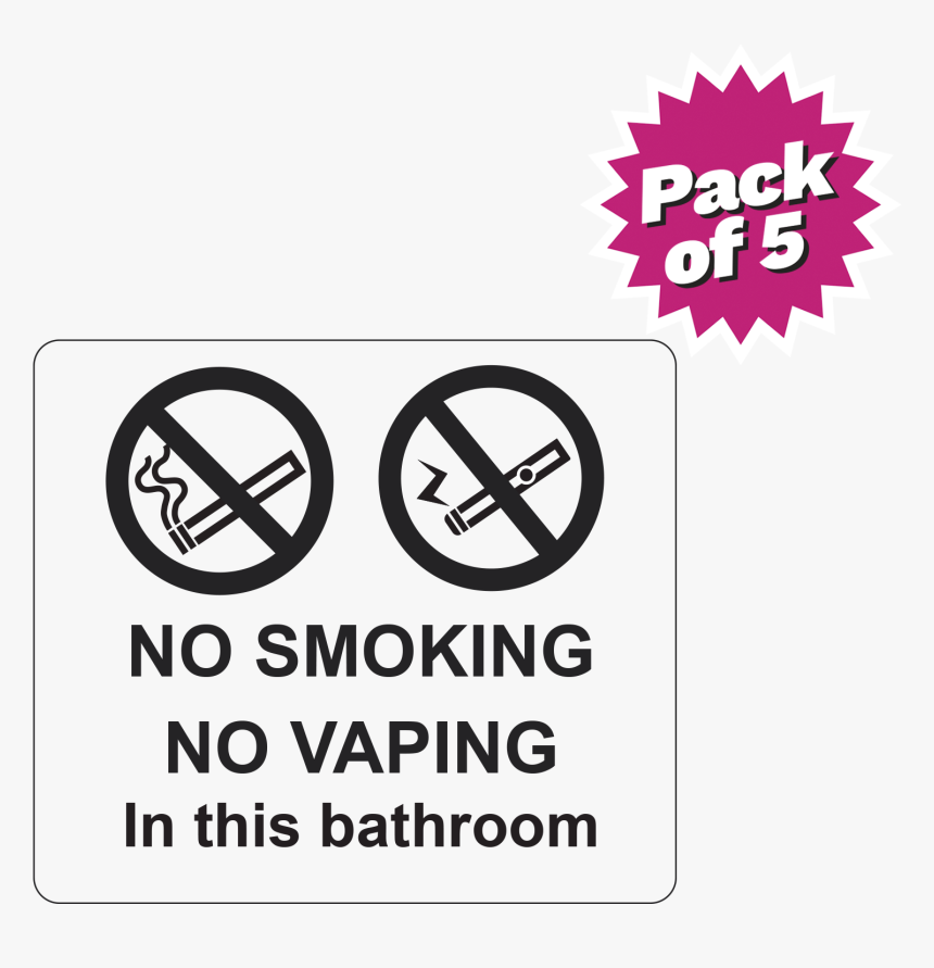 Clear No Smoking Or Vaping Bathroom Sticker Pack"
 - Keep Your Valuables Safe, HD Png Download, Free Download