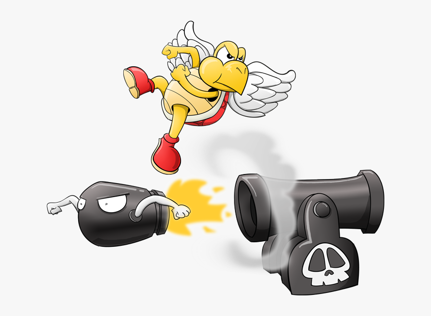 Parakoopa And Bullet Bill - Cartoon, HD Png Download, Free Download