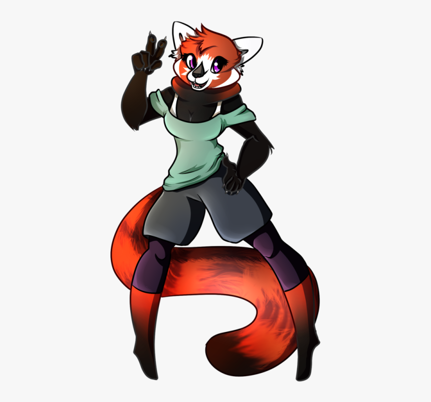 Red Panda Clipart Girl - Red Panda Drawing Furry, HD Png Download, Free Download