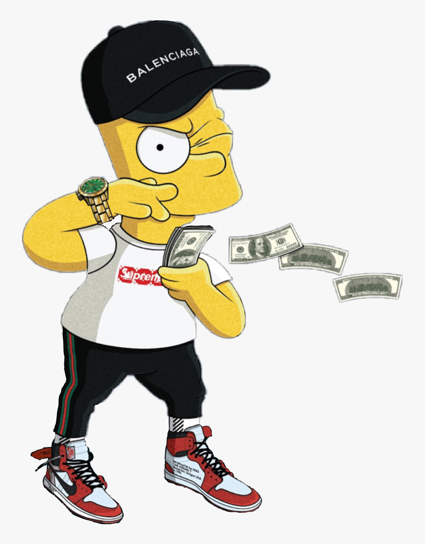 Simpsons Drawing Supreme Bart Simpson Trap Png Transparent Png Kindpng ...