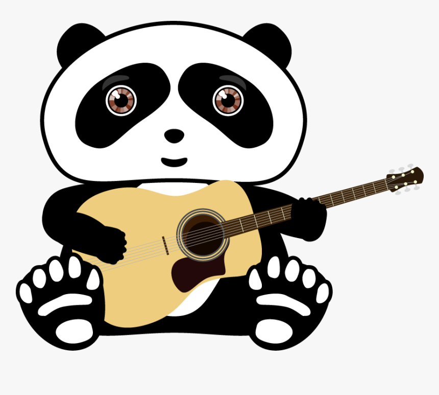 Giant Panda T-shirt Red Panda Guitar - Cute Shirt Designs Png, Transparent Png, Free Download