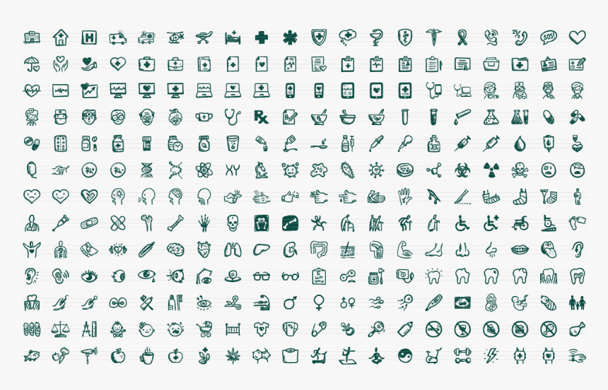 Healthy Icons 260 Hand-drawn Medical Icons, HD Png Download, Free Download