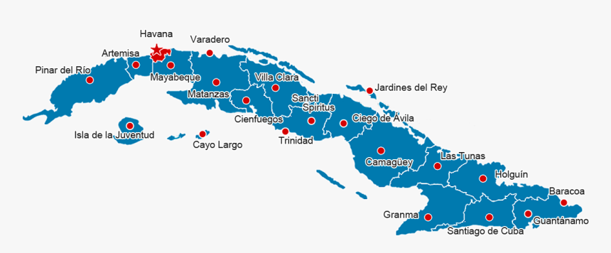 Map Of Cuba Tourist Destinations, HD Png Download, Free Download