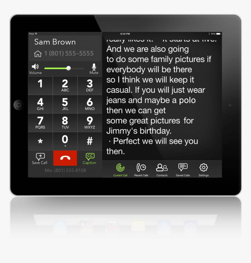 Ipad Call View - Captioncall Phone, HD Png Download, Free Download