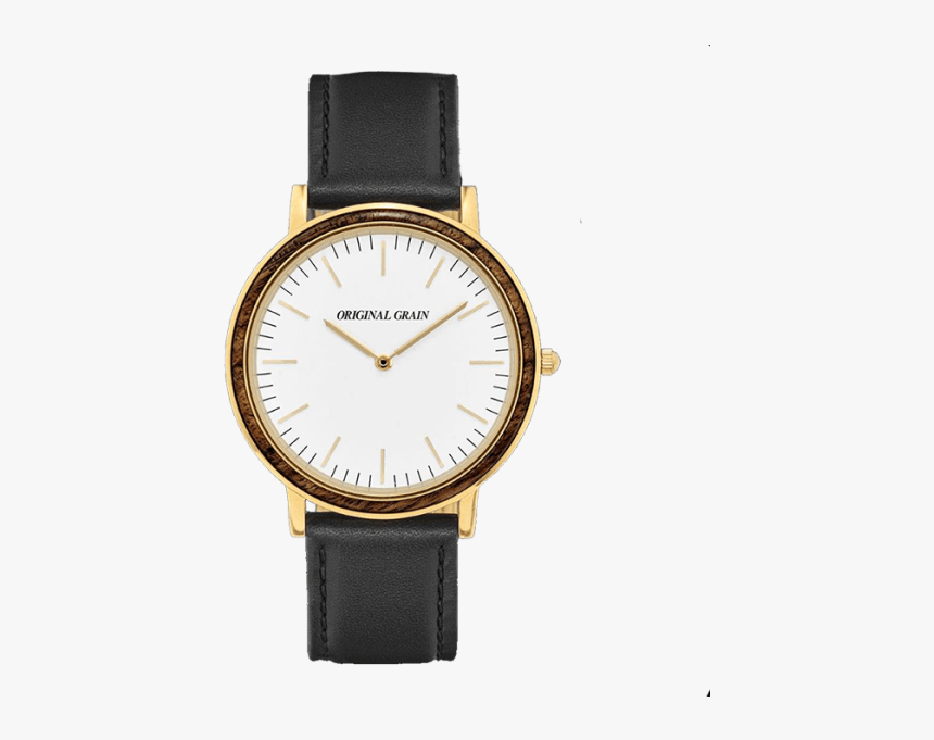Minimalist Ebony Wood And Gold Watch - Watch, HD Png Download, Free Download