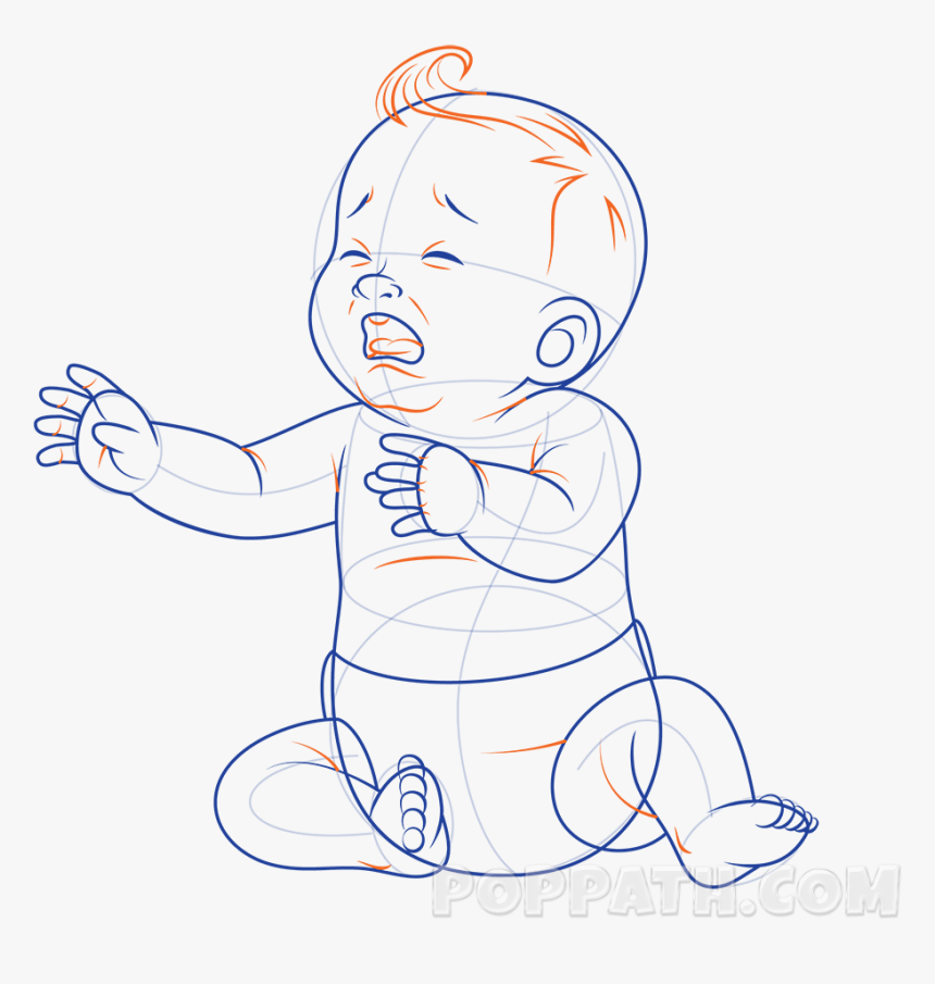 Drawing Of A Baby Crying, HD Png Download, Free Download