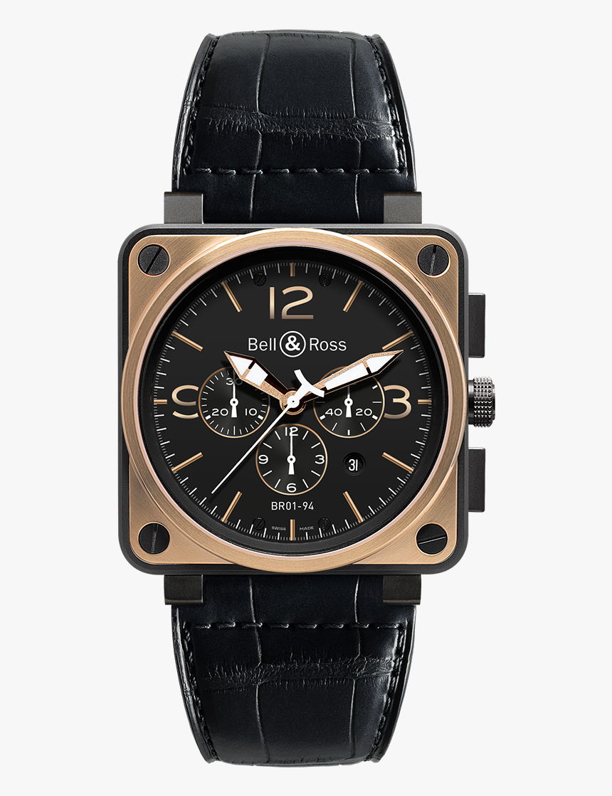 Br01 94 Officer Gold And Carbon - Bell And Ross Br01 92 Pink Gold, HD Png Download, Free Download