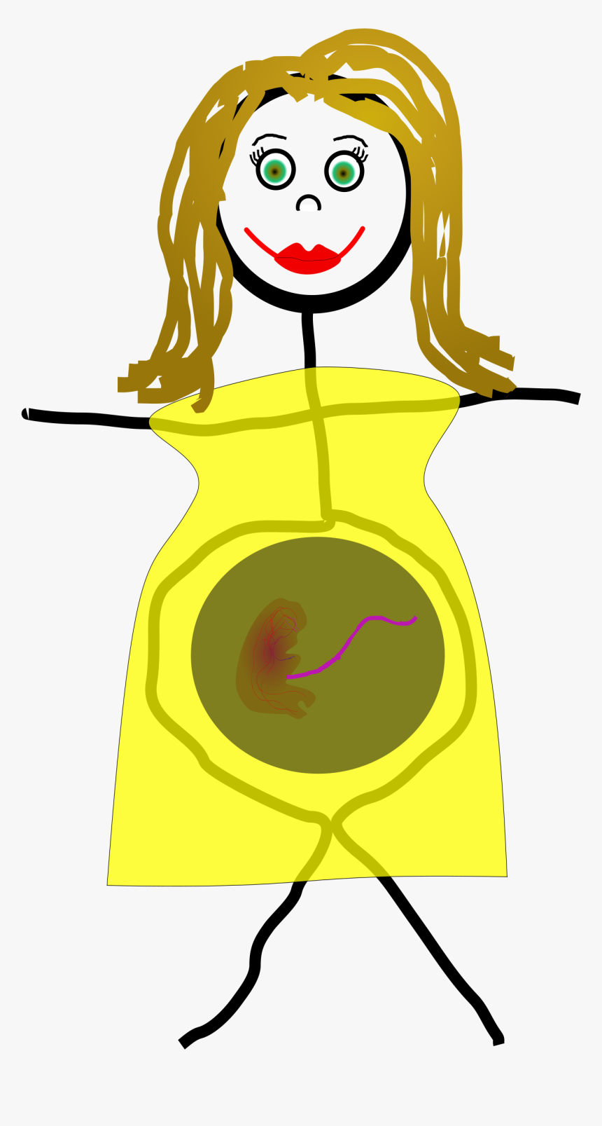 Pregnant Clip Arts - Pregnant Woman Cartoon Drawing, HD Png Download, Free Download
