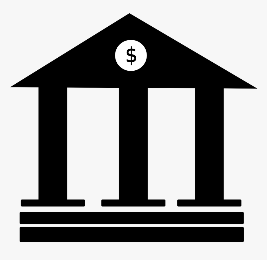 Bank, Bank Icon, Finance, Symbol, Money, Dollar - Bank Clipart Black And White, HD Png Download, Free Download