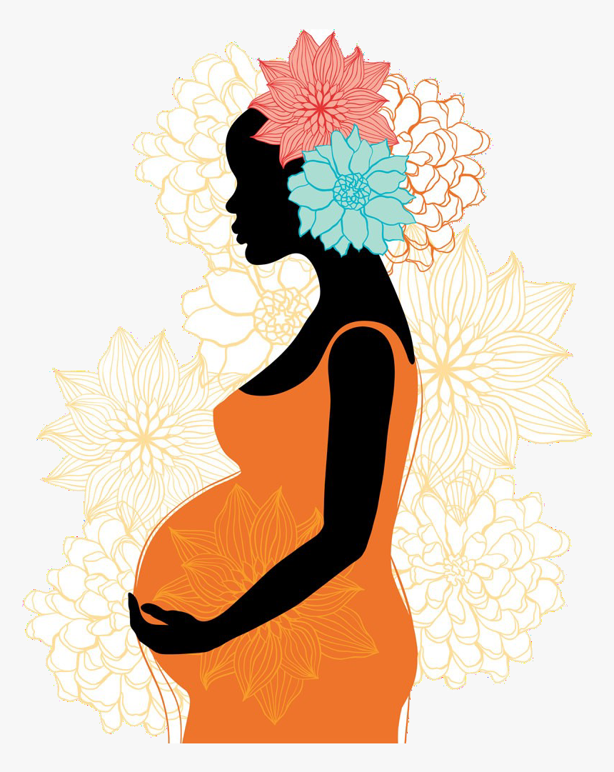 Illustration Of A Pregnant Woman Wearing An Orange - Illustration, HD Png Download, Free Download